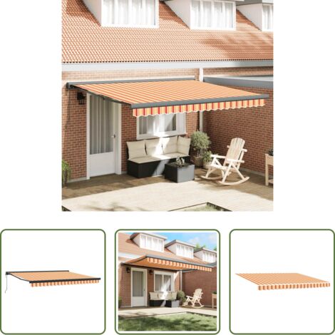 vidaXL Tenda retrattile -  Tenda Retrattile Gialla e Bianca 4,5x3 m in Tessuto e Alluminio
