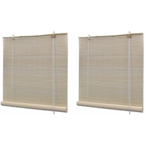 vidaXL Tende a Rullo in Bambù 2 pz 120x160 cm