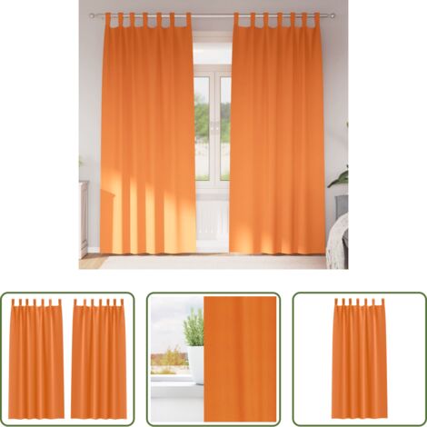 vidaXL Tende a tre strati -  Tende Blackout con Anelli 2 pcs Arancione Vivo 260 x 140 cm