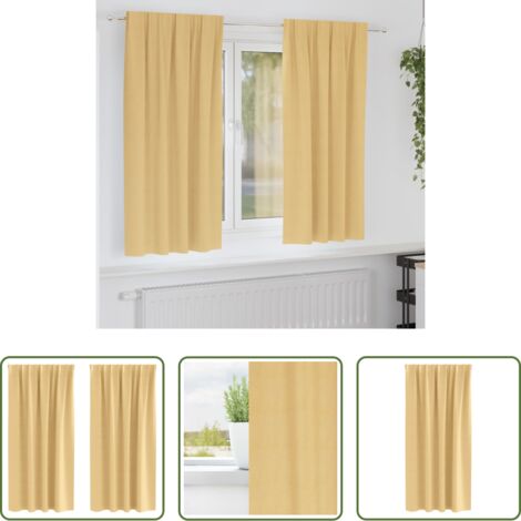 vidaXL Tende a tre strati -  Tende Blackout con Anelli 2 pcs Beige 175 x 140 cm Poliestere