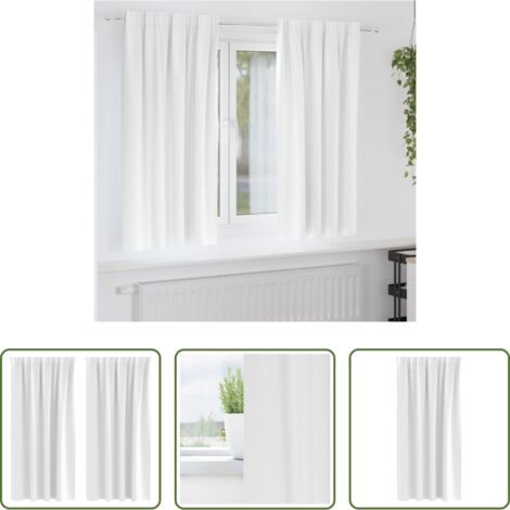 vidaXL Tende a tre strati -  Tende Blackout con Anelli 2 pcs Bianco brillante 175 x 140 cm