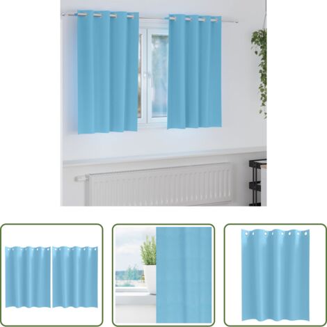 vidaXL Tende a tre strati -  Tende Blackout con Anelli 2 pcs Blu Chiaro 140 x 140 cm