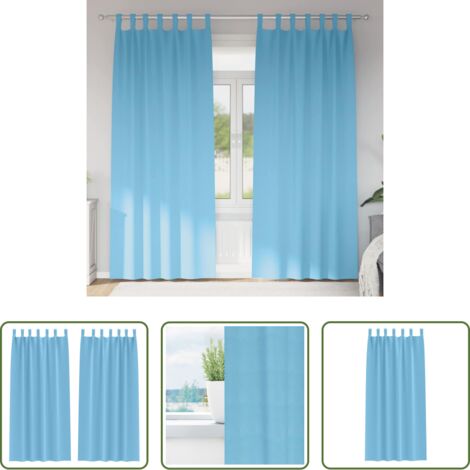 vidaXL Tende a tre strati -  Tende Blackout con Anelli 2 pcs Blu Chiaro 245 x 140 cm