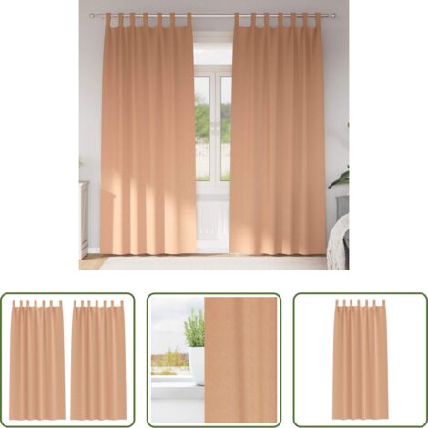 vidaXL Tende a tre strati -  Tende Blackout con Anelli 2 pcs Marrone Chiaro 245 x 140 cm