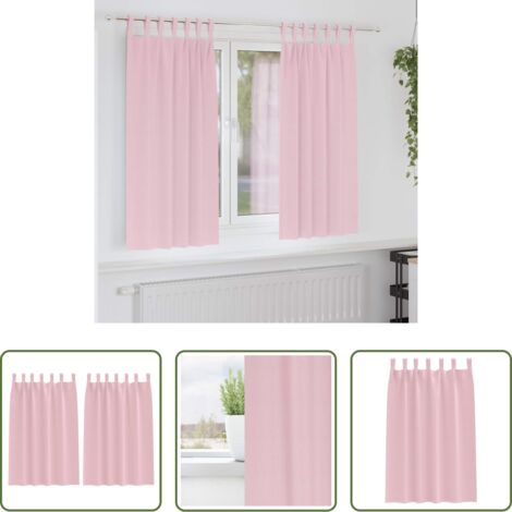 vidaXL Tende a tre strati -  Tende Blackout con Anelli 2 pcs Rosa baby 175 x 140 cm