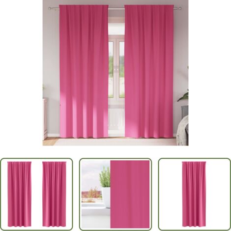 vidaXL Tende a tre strati -  Tende Blackout con Anelli 2 pcs Rosa Vivo 225 x 140 cm