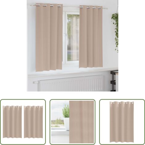 vidaXL Tende a tre strati -  Tende Blackout con Anelli 2 pcs Talpa 175 x 140 cm Poliestere