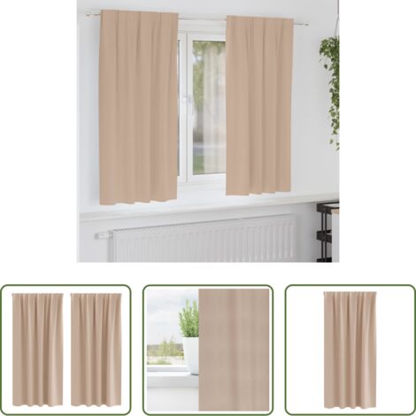 vidaXL Tende a tre strati -  Tende Blackout con Anelli 2 pcs Talpa 175 x 140 cm Poliestere