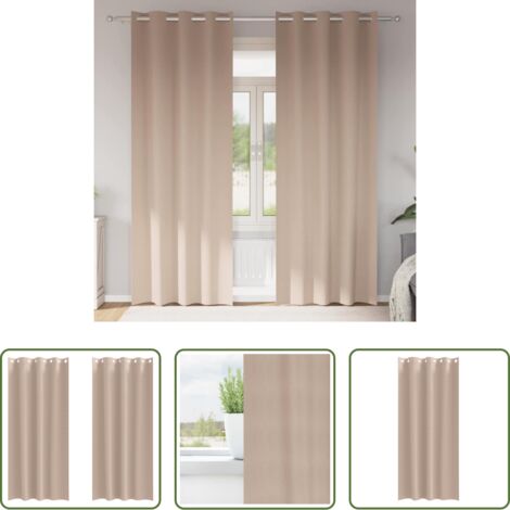 vidaXL Tende a tre strati -  Tende Blackout con Anelli 2 pcs Talpa 245 x 140 cm Poliestere