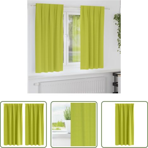 vidaXL Tende a tre strati -  Tende Blackout con Anelli 2 pcs Verde 175 x 140 cm Poliestere