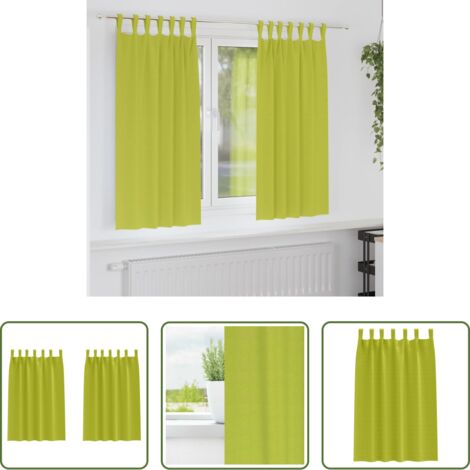 vidaXL Tende a tre strati -  Tende Blackout con Anelli 2 pcs Verde 175 x 140 cm Poliestere