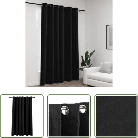 vidaXL Tende antracite -  Tende Oscuranti Effetto Lino Occhielli Antracite 290x245cm