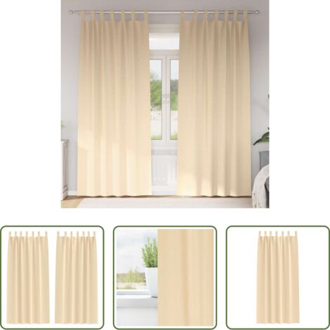 vidaXL Tende con anelli -  Tende Blackout con Anelli 2 pcs Crema 225 x 140 cm Poliestere