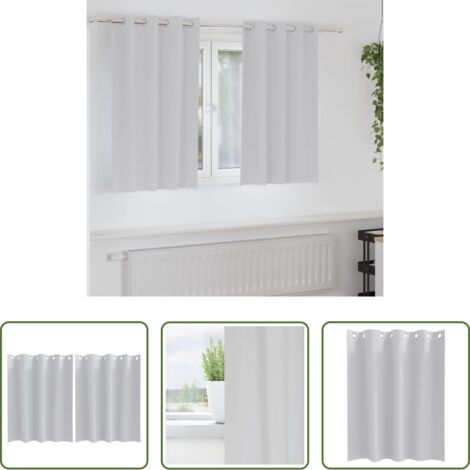 vidaXL Tende con anelli -  Tende Blackout con Anelli 2 pcs Grigio Chiaro 140 x 140 cm