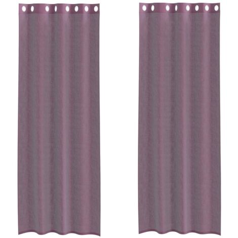 vidaXL Tende in Voile con Occhielli 2 pz Viola 140x300 cm