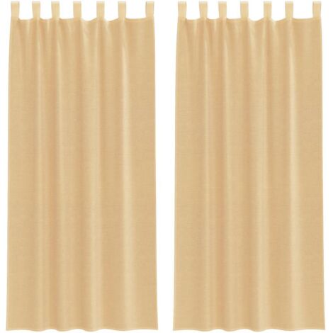 vidaXL Tende in Voile con Passanti 2 pz Sabbia 140x245 cm