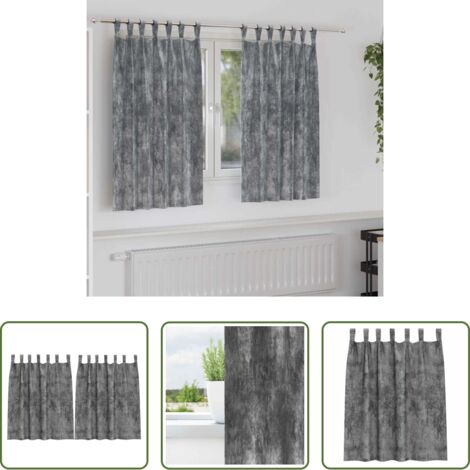 vidaXL Tende moderne -  Tende in Velluto con tende 2 pcs Grigio 140 x 140 cm Velluto