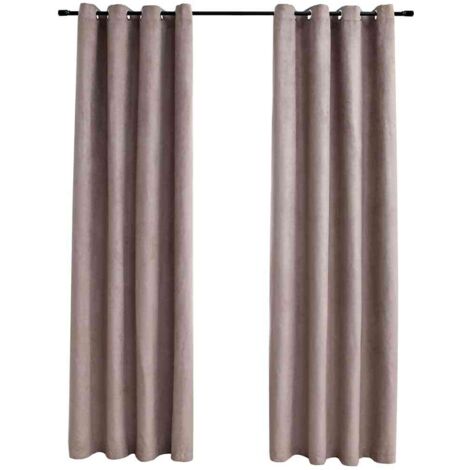 vidaXL Tende Oscuranti con Anelli Metallo 2pz Grigio Talpa 140x245 cm