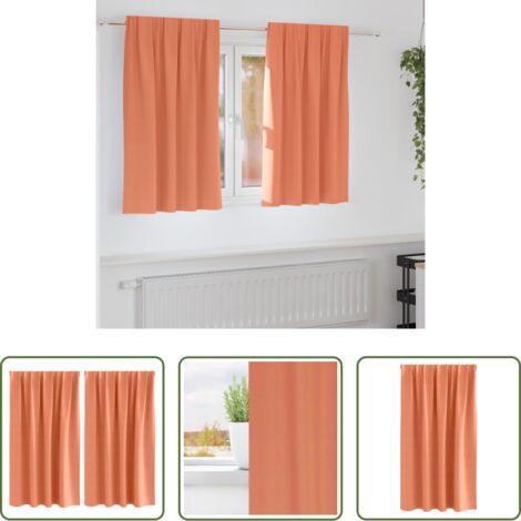 vidaXL Tende per camera da letto -  Tende Blackout con Anelli 2 pcs Terracotta 140 x 140 cm