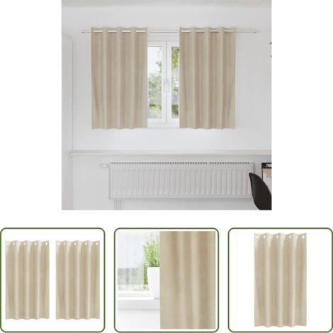vidaXL Tende per camera da letto -  Tende oscuranti 2 pcs Crema 140 x 140 cm Velluto