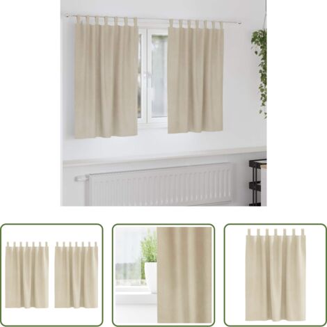 vidaXL Tende per camera da letto -  Tende oscuranti 2 pcs Crema 140 x 140 cm Velluto