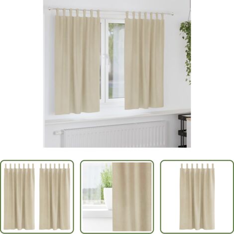 vidaXL Tende per camera da letto -  Tende oscuranti 2 pcs Crema 140 x 175 cm Velluto