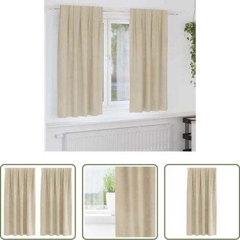 vidaXL Tende per camera da letto -  Tende oscuranti 2 pcs Crema 140 x 175 cm Velluto