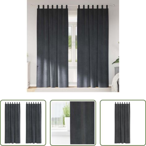 vidaXL Tende per camera da letto -  Tende oscuranti 2 pcs Grigio chiaro 140 x 225 cm Velluto