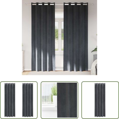 vidaXL Tende per camera da letto -  Tende oscuranti 2 pcs Grigio chiaro 140 x 260 cm Velluto