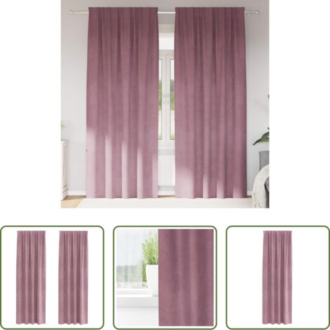 vidaXL Tende per camera da letto -  Tende oscuranti 2 pcs Rosa scuro 140 x 225 cm Velluto