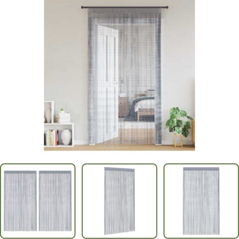 vidaXL Tende per finestre -  Tende a Filo 2 pz Grigio Chiaro 140x250 cm