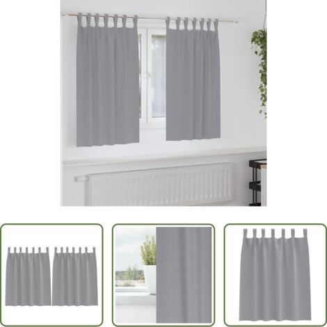 vidaXL Tende per finestre -  Tende Blackout con Anelli 2 pcs Grigio chiaro 140 x 140 cm