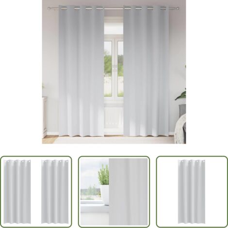 vidaXL Tende per finestre -  Tende Blackout con Anelli 2 pcs Grigio Chiaro 245 x 140 cm