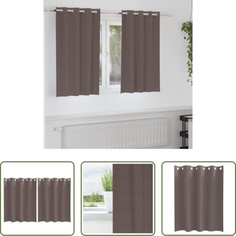 vidaXL Tende per finestre -  Tende Blackout con Anelli 2 pcs Marrone Scuro 140 x 140 cm