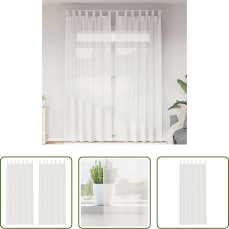 vidaXL Tende per finestre -  Tende in Voile con Passanti 2 pz Bianco 140x260 cm