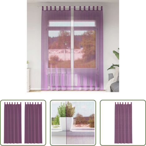 vidaXL Tende per finestre -  Tende in Voile con Passanti 2 pz Viola 140x260 cm