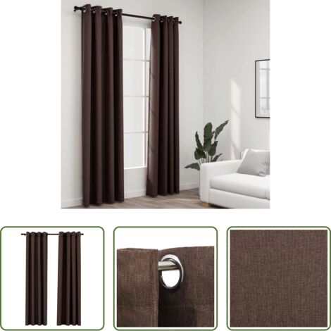 vidaXL Tende per interni -  Tende Oscuranti Effetto Lino con Occhielli 2 pz Talpa 140x245cm