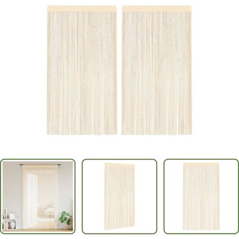 vidaXL Tende per porte -  2 Pz Tende a Fili 100x250 cm Crema