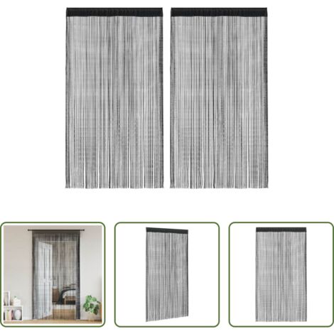 vidaXL Tende per porte -  2 Pz Tende a Fili 100x250 cm Nere