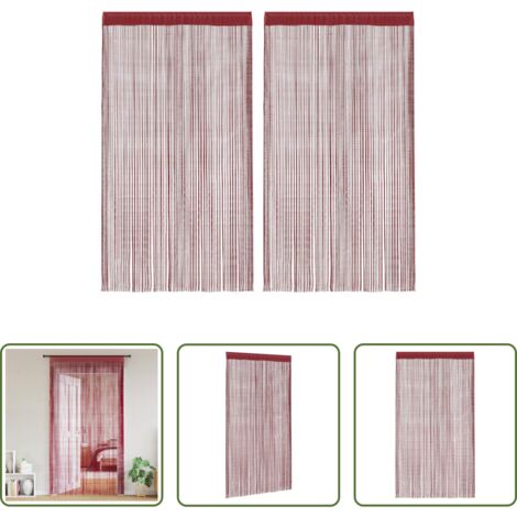 vidaXL Tende per porte -  Tende a Filo 2 pz 140x250 cm Rosso Bordò