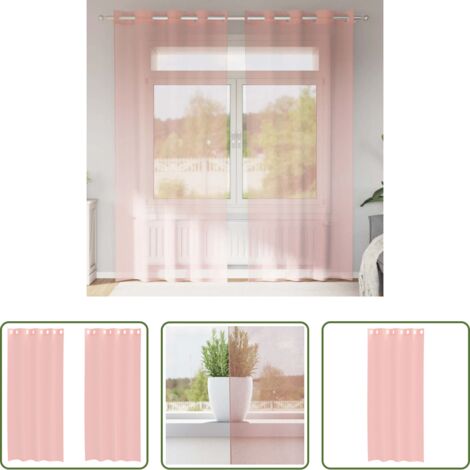 vidaXL Tende semitrasparenti -  Tende in Voile con Occhielli 2 pz Rosa 140x245 cm