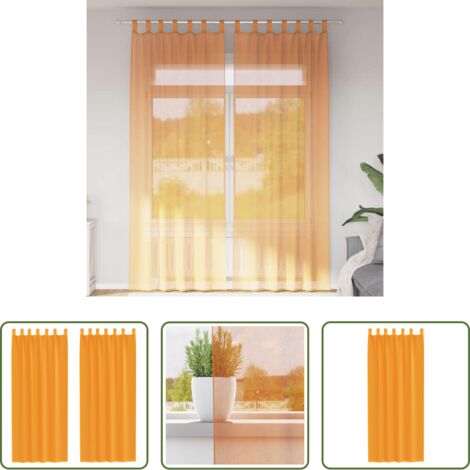 vidaXL Tende trasparenti -  Tende in Voile con Passanti 2 pz Arancio 140x260 cm