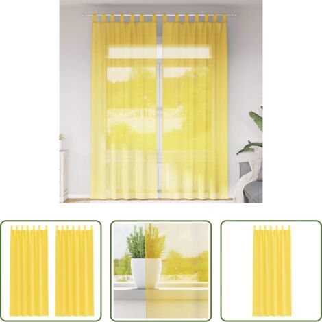 vidaXL Tende trasparenti -  Tende in Voile con Passanti 2 pz Giallo 140x260 cm