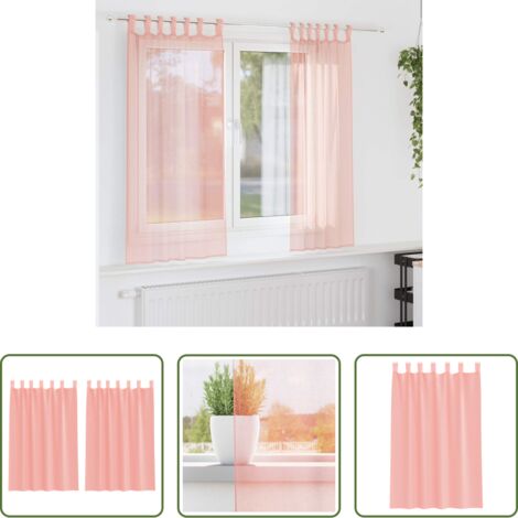 vidaXL Tende trasparenti -  Tende in Voile con Passanti 2 pz Rosa 140x175 cm