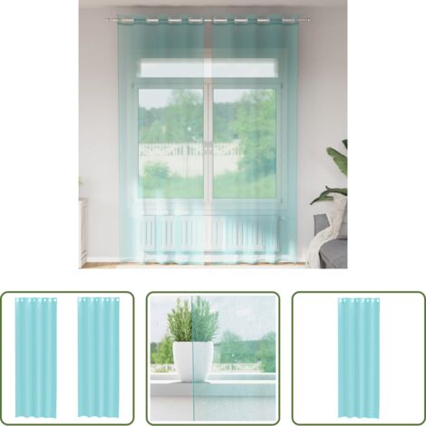 vidaXL Tende turchese -  Tende in Voile con Occhielli 2 pz Turchese