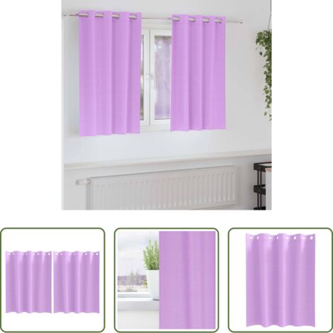 vidaXL Tende viola -  Tende Blackout con Anelli 2 pcs Viola 140 x 140 cm Poliestere