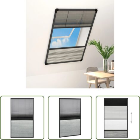 vidaXL Tendina per finestra -  Zanzariera Plissettata Finestra Alluminio 80x160 cm con Tendina