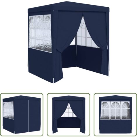 vidaXL Tendone per feste -  Gazebo Professionale con Pareti 2x2 m Blu 90 g/m²