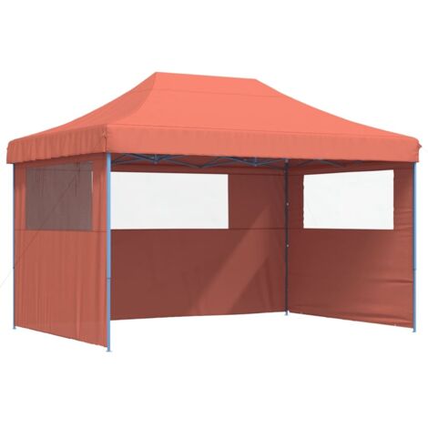 vidaXL Tendone per Feste Pieghevole Pop-Up con 3 Pareti Terracotta