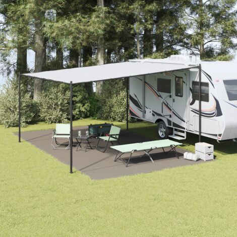 vidaXL  Tent Carpet  Folding Manual Light Grey 700 x 400 cm Polyethylene